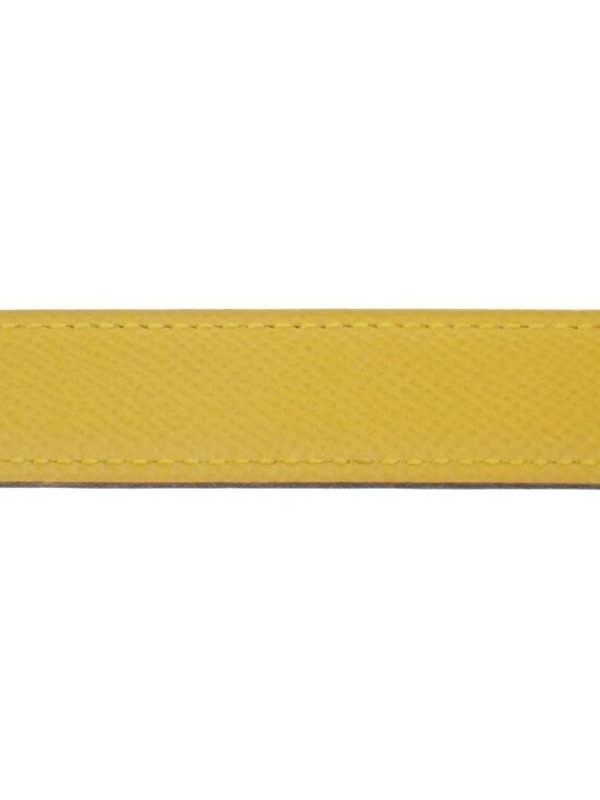 HERMES Logo Constance H Buckle Belt Size 65 Leather Yellow Black France 34RL638 main image 10